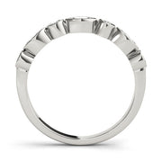 Alternating Round & Marquise Bezel Set Half Eternity Ring in Gold & Platinum