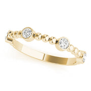 Round Bezel Set Stackable Half Eternity Ring in 10K/14K gold and platinum with certified lab-grown or natural diamonds