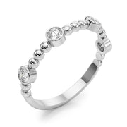 Round Bezel Set Stackable Half Eternity Ring in Gold & Platinum