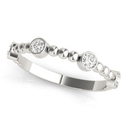 Round Bezel Set Stackable Half Eternity Ring in Gold & Platinum