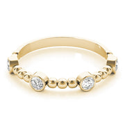 Round Bezel Set Stackable Half Eternity Ring in Gold & Platinum