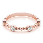Round Bezel Set Stackable Half Eternity Ring in Gold & Platinum