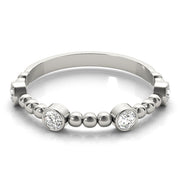 Round Bezel Set Stackable Half Eternity Ring in Gold & Platinum