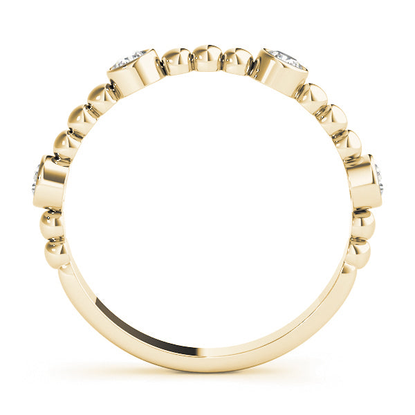 Round Bezel Set Stackable Half Eternity Ring in Gold & Platinum