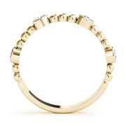 Round Bezel Set Stackable Half Eternity Ring in Gold & Platinum