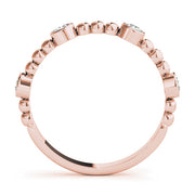 Round Bezel Set Stackable Half Eternity Ring in Gold & Platinum