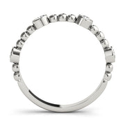 Round Bezel Set Stackable Half Eternity Ring in Gold & Platinum