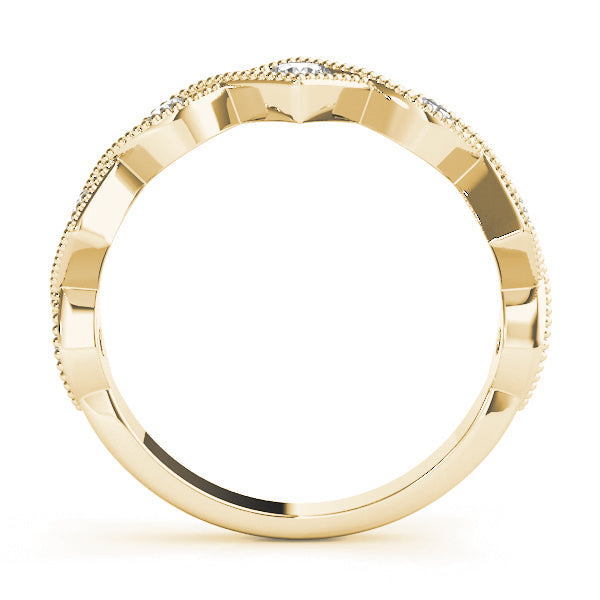 Vintage Alternating Marquise & Square Milgrain Half Eternity Ring