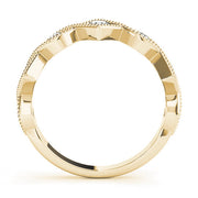 Vintage Alternating Marquise & Square Milgrain Half Eternity Ring