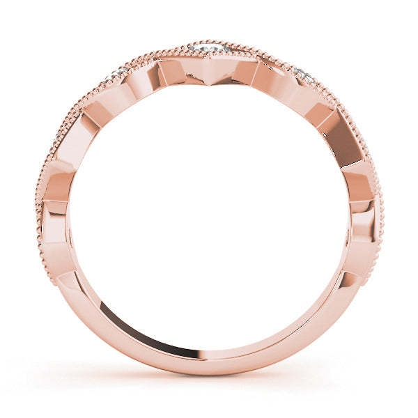 Vintage Alternating Marquise & Square Milgrain Half Eternity Ring
