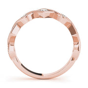 Vintage Alternating Marquise & Square Milgrain Half Eternity Ring