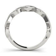 Vintage Alternating Marquise & Square Milgrain Half Eternity Ring