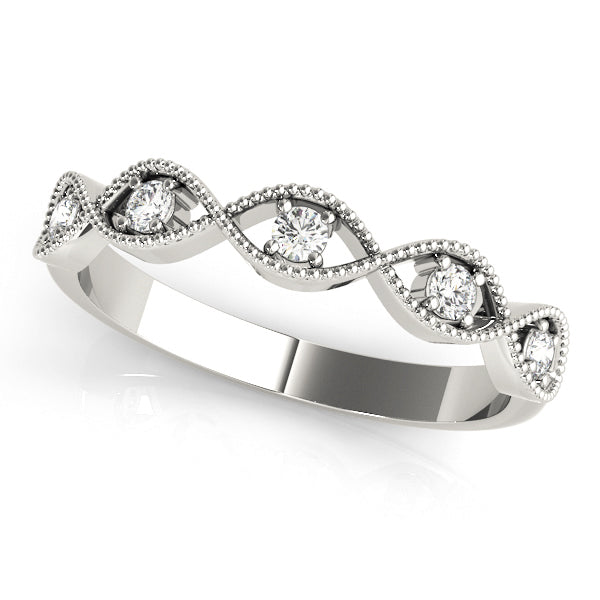 Marquise Stackable Rings Half Eternity Ring in Gold & Platinum