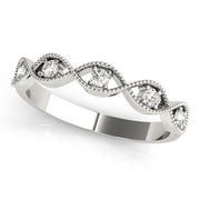 Marquise Stackable Rings Half Eternity Ring in Gold & Platinum