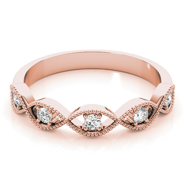 Marquise Stackable Rings Half Eternity Ring in Gold & Platinum