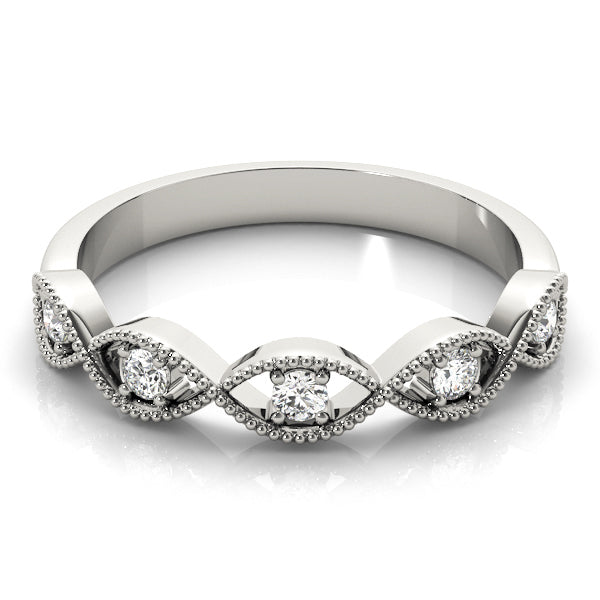 Marquise Stackable Rings Half Eternity Ring in Gold & Platinum