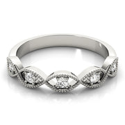 Marquise Stackable Rings Half Eternity Ring in Gold & Platinum