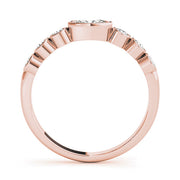 Bezel Set Stackable Oval Center Half Eternity Ring in Gold & Platinum