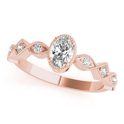 Timeless Color Center Ring Oval Diamond Engagement Ring in 10K/14K gold and platinum with certified lab-grown or natural diamonds