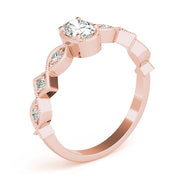 Timeless Color Center Ring Oval Diamond Engagement Ring in 10K/14K gold and platinum with certified lab-grown or natural diamonds