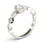 Timeless Color Center Ring Oval Diamond Engagement Ring in 10K/14K gold and platinum with certified lab-grown or natural diamonds