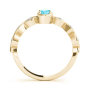 Timeless Color Center Ring Oval Diamond Engagement Ring in 10K/14K gold and platinum with certified lab-grown or natural diamonds