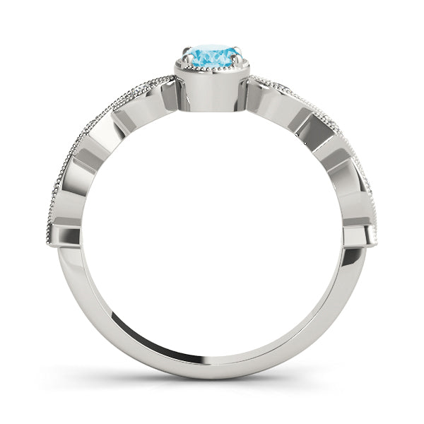Timeless Color Center Ring Oval Diamond Engagement Ring in 10K/14K gold and platinum with certified lab-grown or natural diamonds