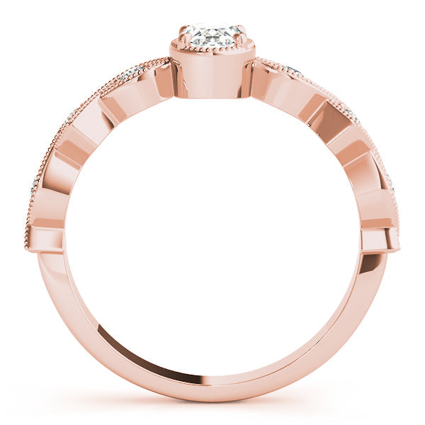 Timeless Color Center Ring Oval Diamond Engagement Ring in 10K/14K gold and platinum with certified lab-grown or natural diamonds