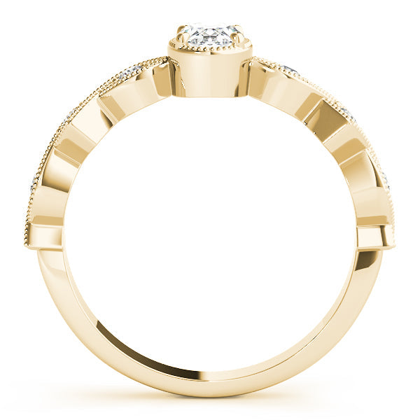 Timeless Color Center Ring Oval Diamond Engagement Ring in 10K/14K gold and platinum with certified lab-grown or natural diamonds