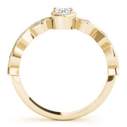 Timeless Color Center Ring Oval Diamond Engagement Ring in 10K/14K gold and platinum with certified lab-grown or natural diamonds