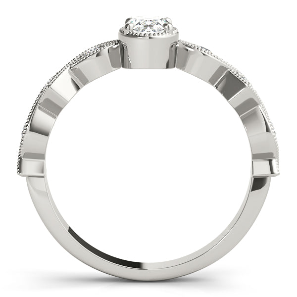 Timeless Color Center Ring Oval Diamond Engagement Ring in 10K/14K gold and platinum with certified lab-grown or natural diamonds