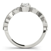 Timeless Color Center Ring Oval Diamond Engagement Ring in 10K/14K gold and platinum with certified lab-grown or natural diamonds