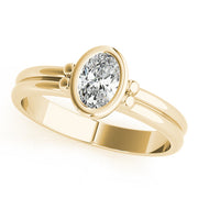 Elegant Color Center Ring Oval Diamond Engagement Ring in 10K/14K gold and platinum with certified lab-grown or natural diamonds
