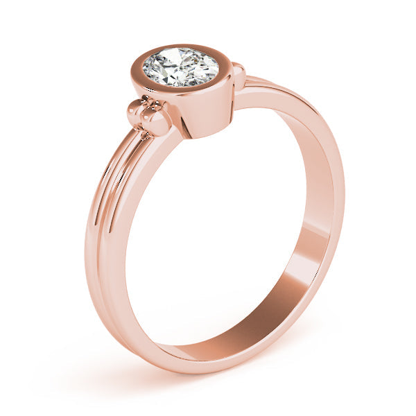 Elegant Color Center Ring Oval Diamond Engagement Ring in 10K/14K gold and platinum with certified lab-grown or natural diamonds