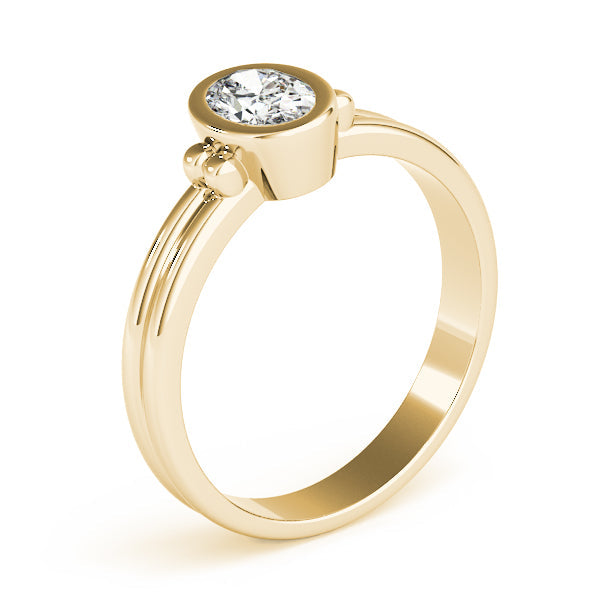 Elegant Color Center Ring Oval Diamond Engagement Ring in 10K/14K gold and platinum with certified lab-grown or natural diamonds