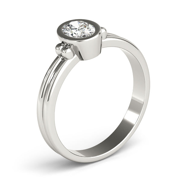 Elegant Color Center Ring Oval Diamond Engagement Ring in 10K/14K gold and platinum with certified lab-grown or natural diamonds