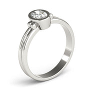 Elegant Color Center Ring Oval Diamond Engagement Ring in 10K/14K gold and platinum with certified lab-grown or natural diamonds