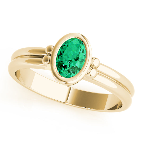 Elegant Color Center Ring Oval Diamond Engagement Ring in 10K/14K gold and platinum with certified lab-grown or natural diamonds