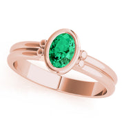 Elegant Color Center Ring Oval Diamond Engagement Ring in 10K/14K gold and platinum with certified lab-grown or natural diamonds