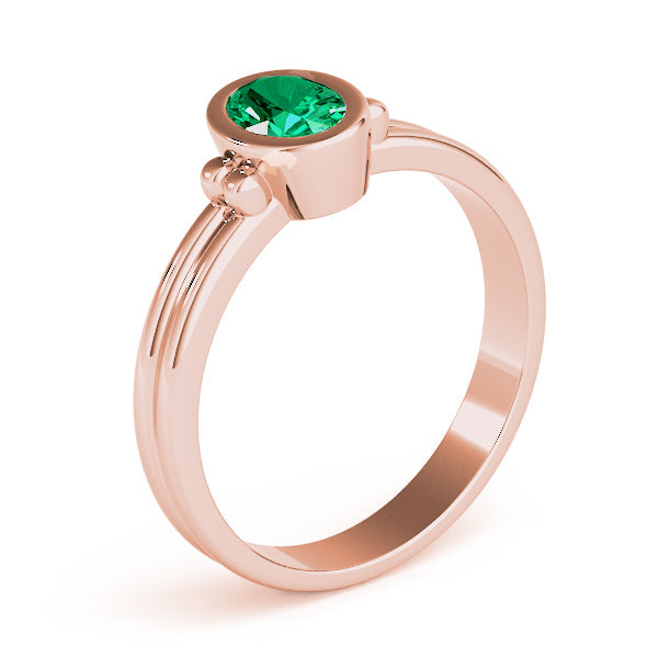 Elegant Color Center Ring Oval Diamond Engagement Ring in 10K/14K gold and platinum with certified lab-grown or natural diamonds