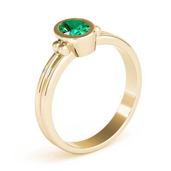 Elegant Color Center Ring Oval Diamond Engagement Ring in 10K/14K gold and platinum with certified lab-grown or natural diamonds