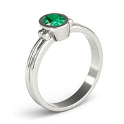 Elegant Color Center Ring Oval Diamond Engagement Ring in 10K/14K gold and platinum with certified lab-grown or natural diamonds