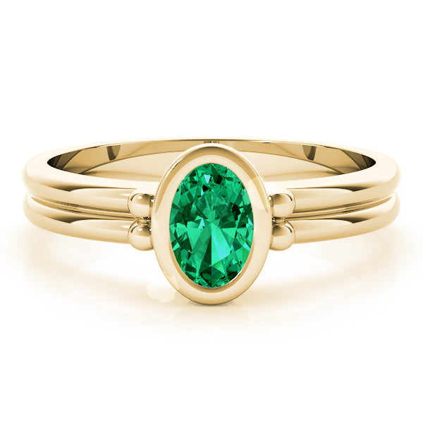 Elegant Color Center Ring Oval Diamond Engagement Ring in 10K/14K gold and platinum with certified lab-grown or natural diamonds