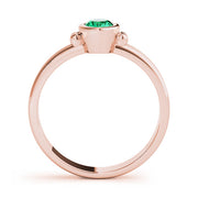 Elegant Color Center Ring Oval Diamond Engagement Ring in 10K/14K gold and platinum with certified lab-grown or natural diamonds