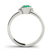 Elegant Color Center Ring Oval Diamond Engagement Ring in 10K/14K gold and platinum with certified lab-grown or natural diamonds