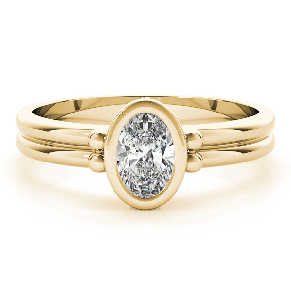 Elegant Color Center Ring Oval Diamond Engagement Ring in 10K/14K gold and platinum with certified lab-grown or natural diamonds