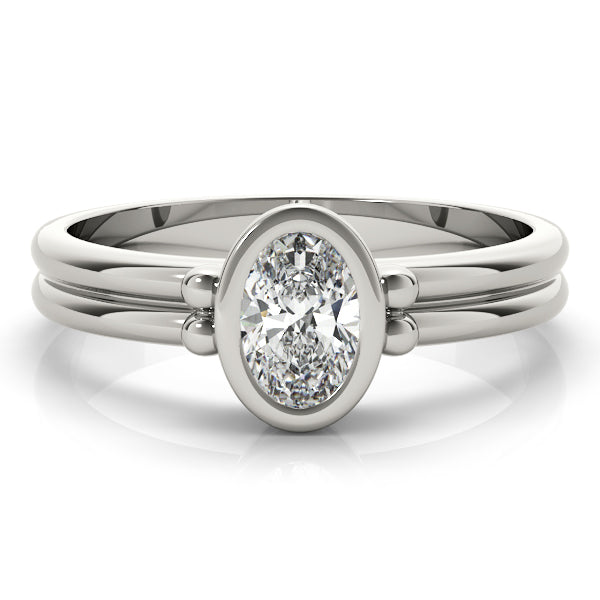 Elegant Color Center Ring Oval Diamond Engagement Ring in 10K/14K gold and platinum with certified lab-grown or natural diamonds