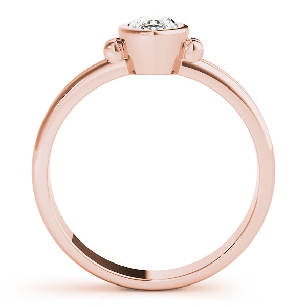 Elegant Color Center Ring Oval Diamond Engagement Ring in 10K/14K gold and platinum with certified lab-grown or natural diamonds