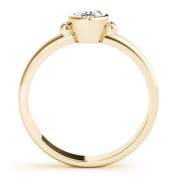 Elegant Color Center Ring Oval Diamond Engagement Ring in 10K/14K gold and platinum with certified lab-grown or natural diamonds