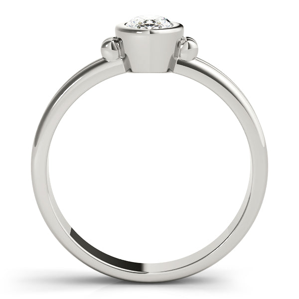 Elegant Color Center Ring Oval Diamond Engagement Ring in 10K/14K gold and platinum with certified lab-grown or natural diamonds